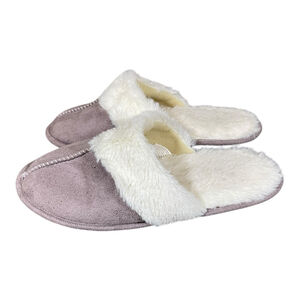 Blue Star Womens Slippers Light Purple & White Size Small / Medium 6-8 Slides‎